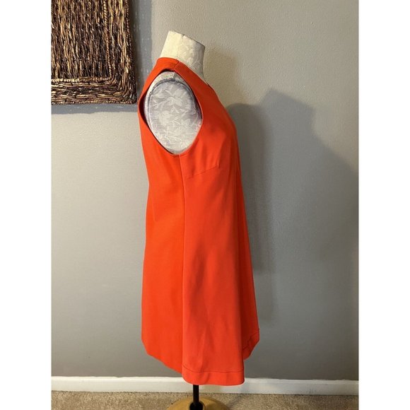 Ted Baker Dress 4 Stretch Red Orange Career Church 10 Large $295 - Picture 9 of 12